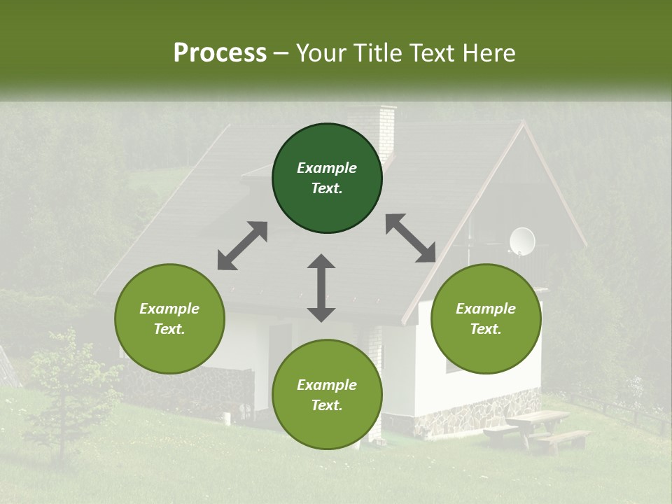 A House In The Middle Of A Field With Trees In The Background PowerPoint Template