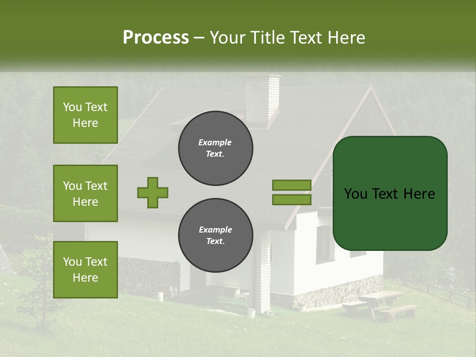 A House In The Middle Of A Field With Trees In The Background PowerPoint Template