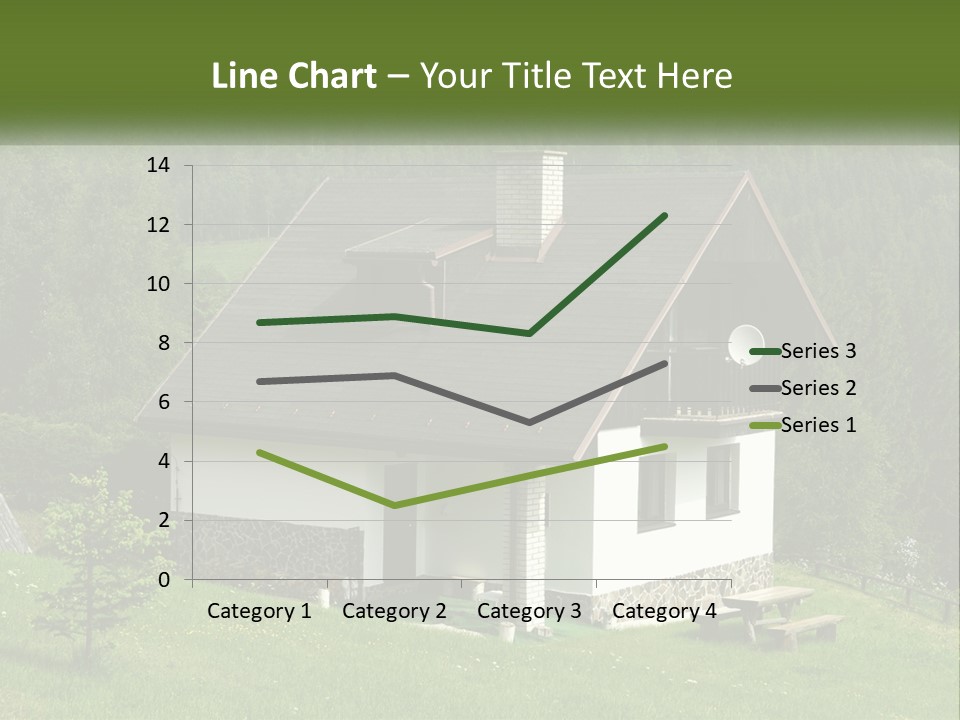 A House In The Middle Of A Field With Trees In The Background PowerPoint Template