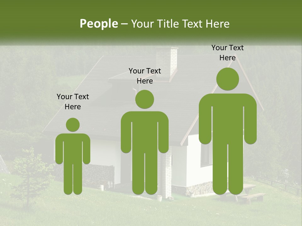 A House In The Middle Of A Field With Trees In The Background PowerPoint Template