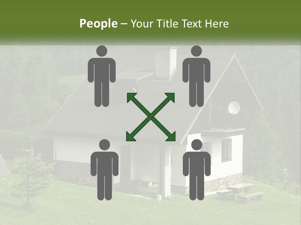 A House In The Middle Of A Field With Trees In The Background PowerPoint Template