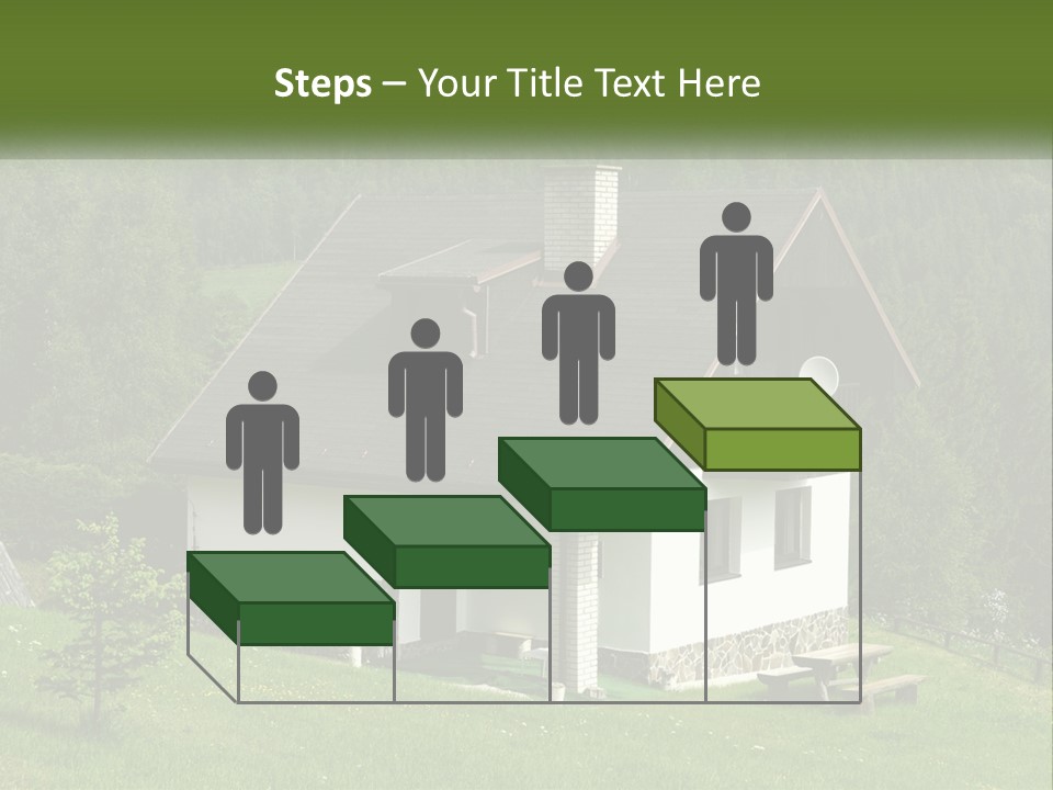 A House In The Middle Of A Field With Trees In The Background PowerPoint Template