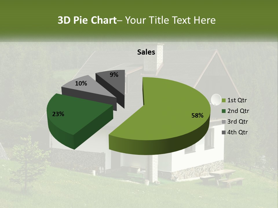 A House In The Middle Of A Field With Trees In The Background PowerPoint Template
