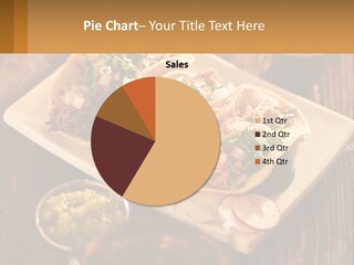Three Tacos On A Plate With Sauces On The Side PowerPoint Template