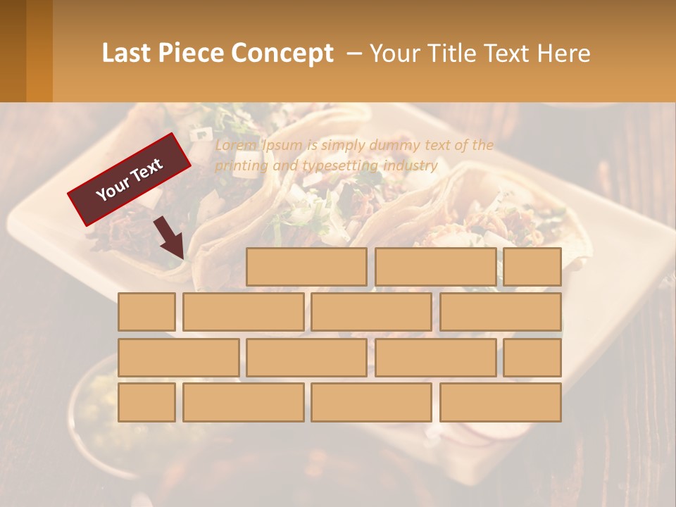 Three Tacos On A Plate With Sauces On The Side PowerPoint Template