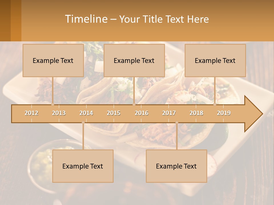 Three Tacos On A Plate With Sauces On The Side PowerPoint Template