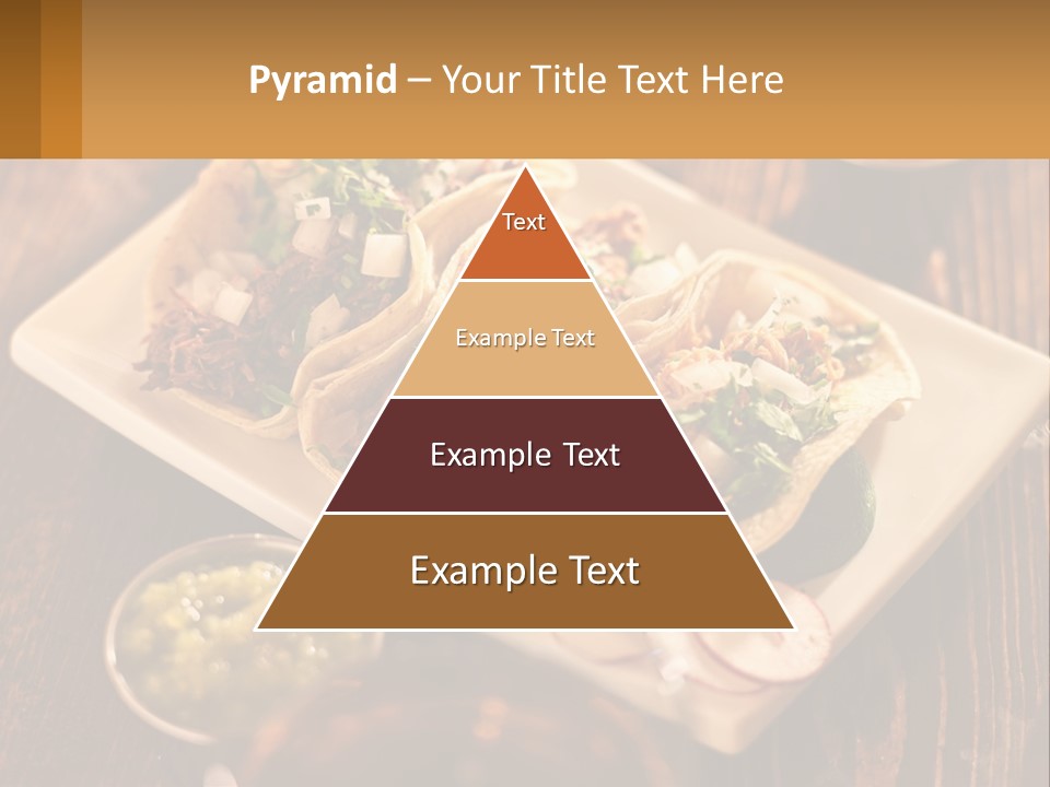 Three Tacos On A Plate With Sauces On The Side PowerPoint Template