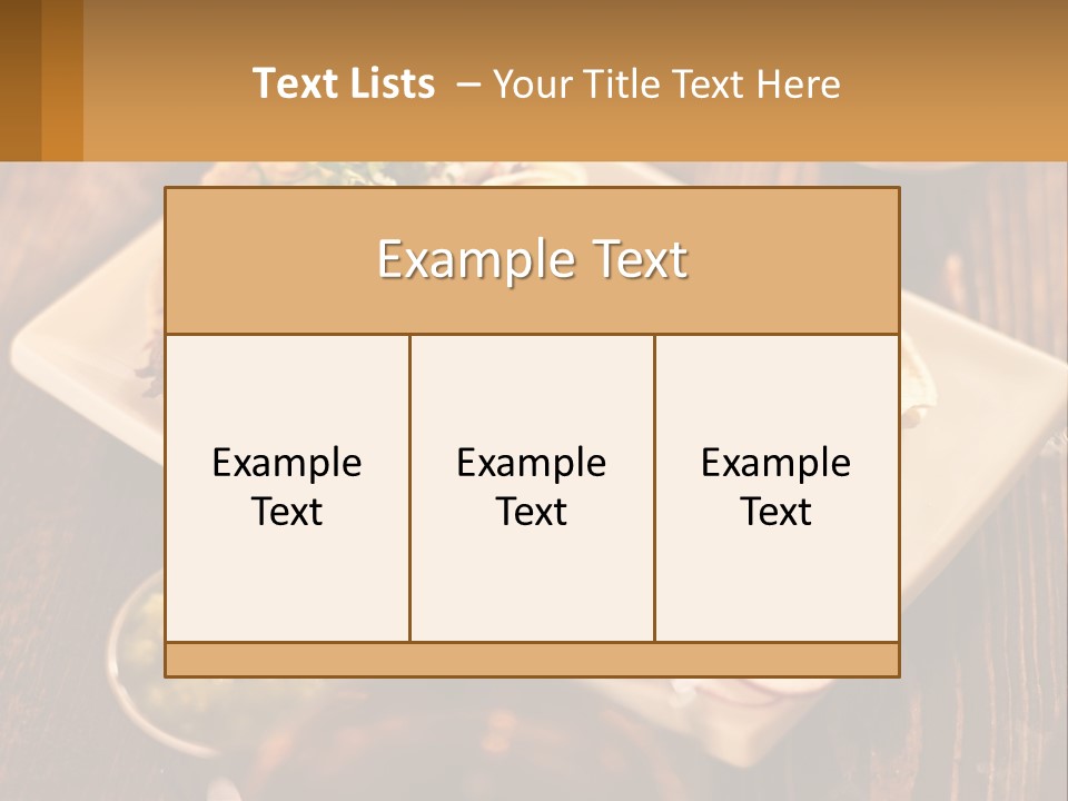 Three Tacos On A Plate With Sauces On The Side PowerPoint Template