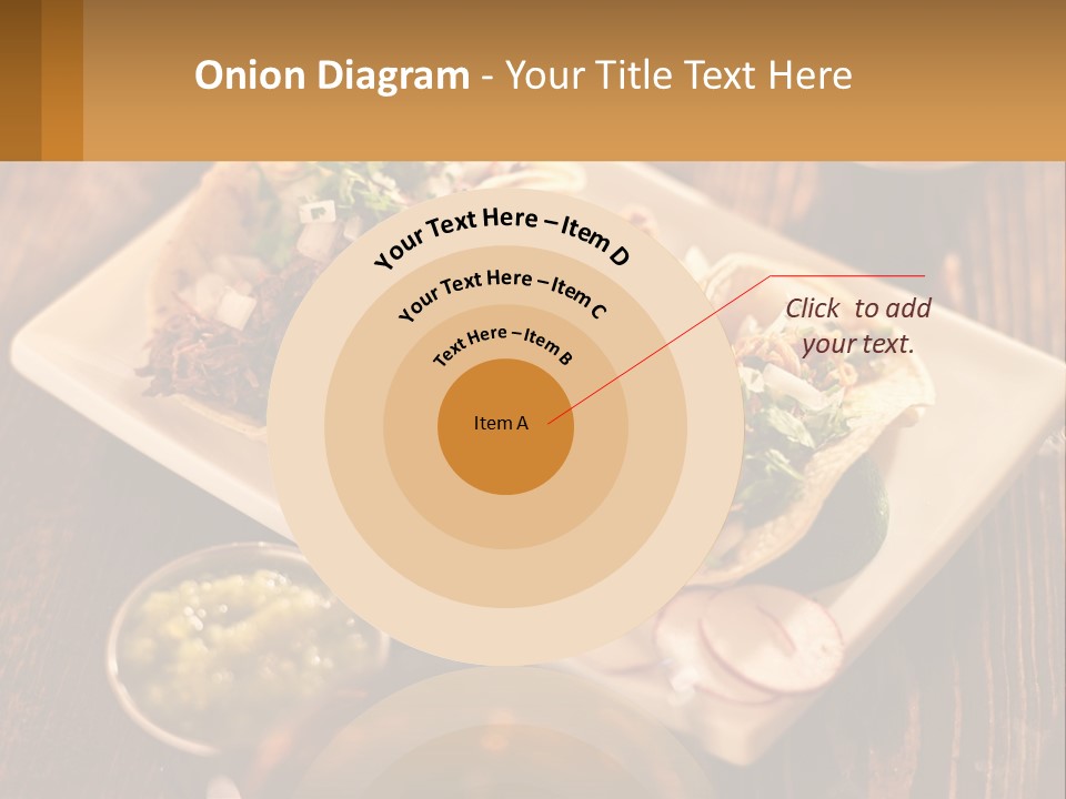 Three Tacos On A Plate With Sauces On The Side PowerPoint Template