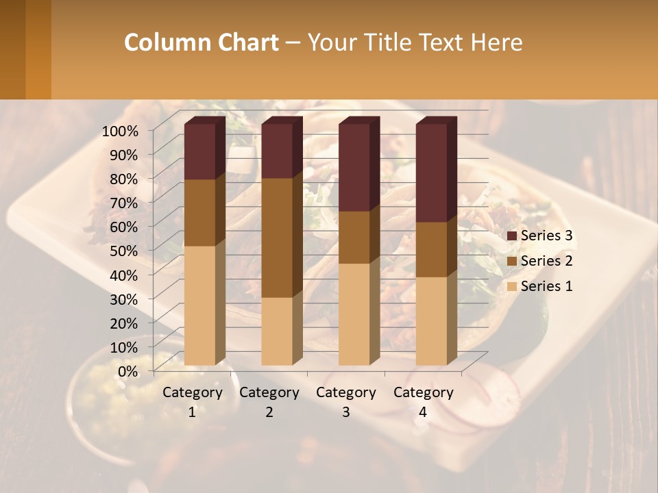 Three Tacos On A Plate With Sauces On The Side PowerPoint Template