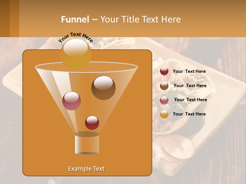 Three Tacos On A Plate With Sauces On The Side PowerPoint Template