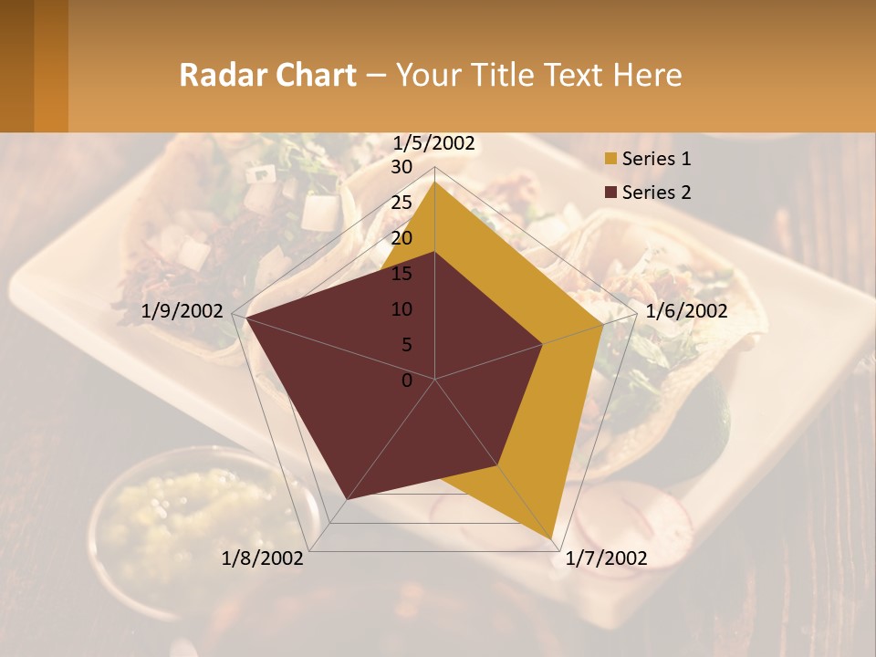 Three Tacos On A Plate With Sauces On The Side PowerPoint Template