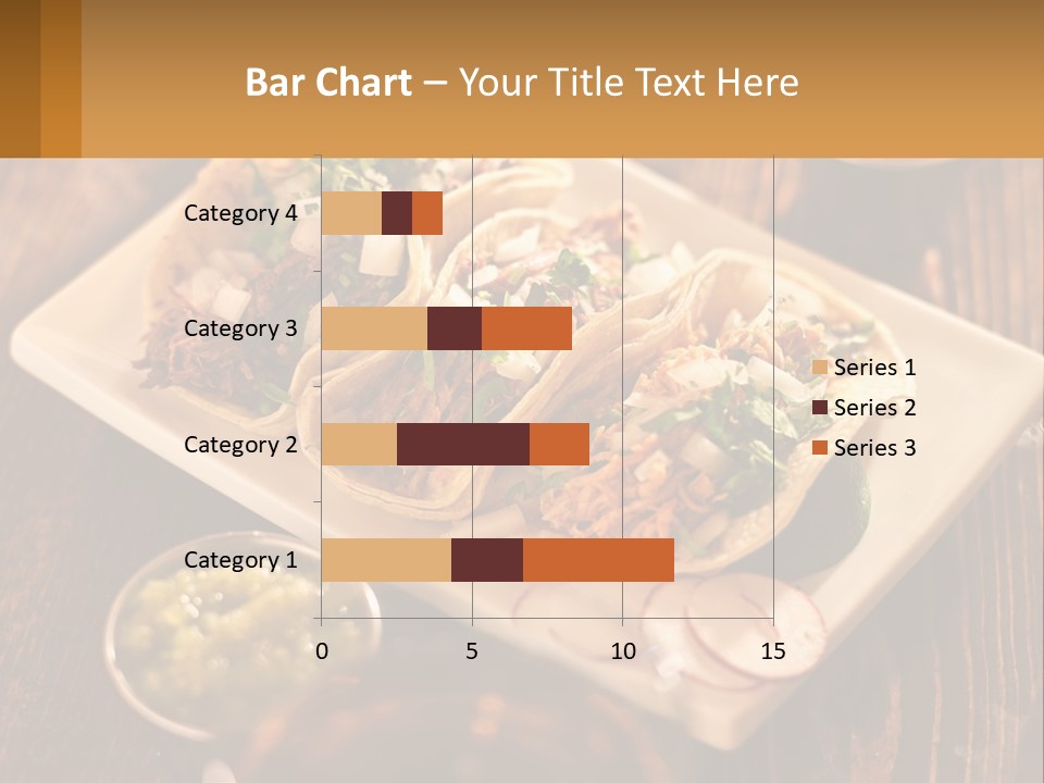 Three Tacos On A Plate With Sauces On The Side PowerPoint Template