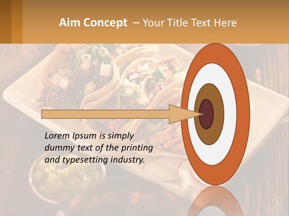 Three Tacos On A Plate With Sauces On The Side PowerPoint Template
