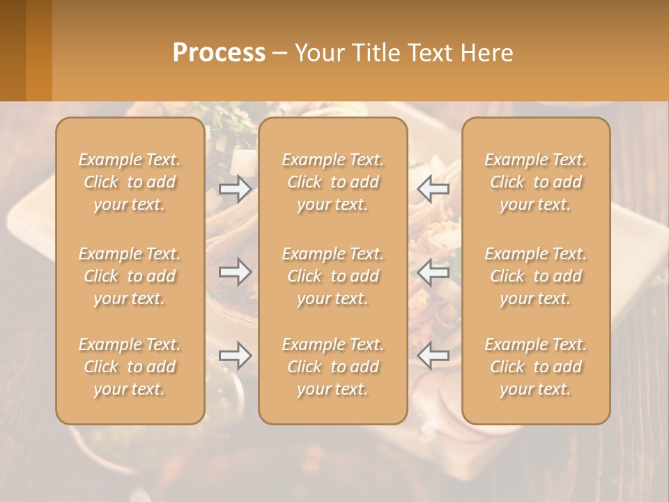 Three Tacos On A Plate With Sauces On The Side PowerPoint Template