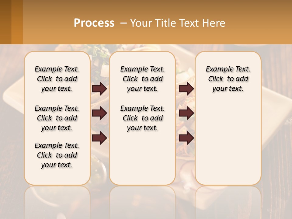 Three Tacos On A Plate With Sauces On The Side PowerPoint Template