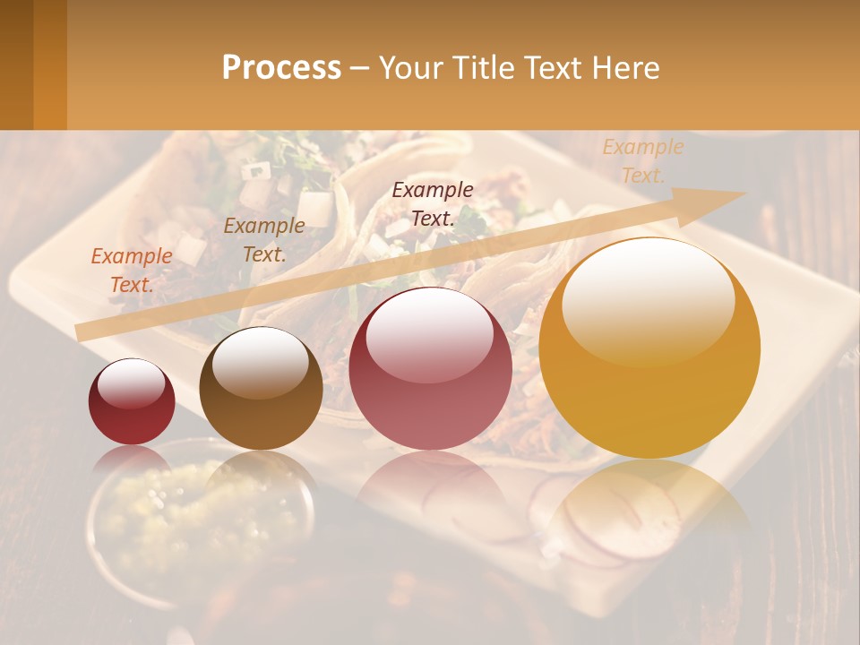 Three Tacos On A Plate With Sauces On The Side PowerPoint Template