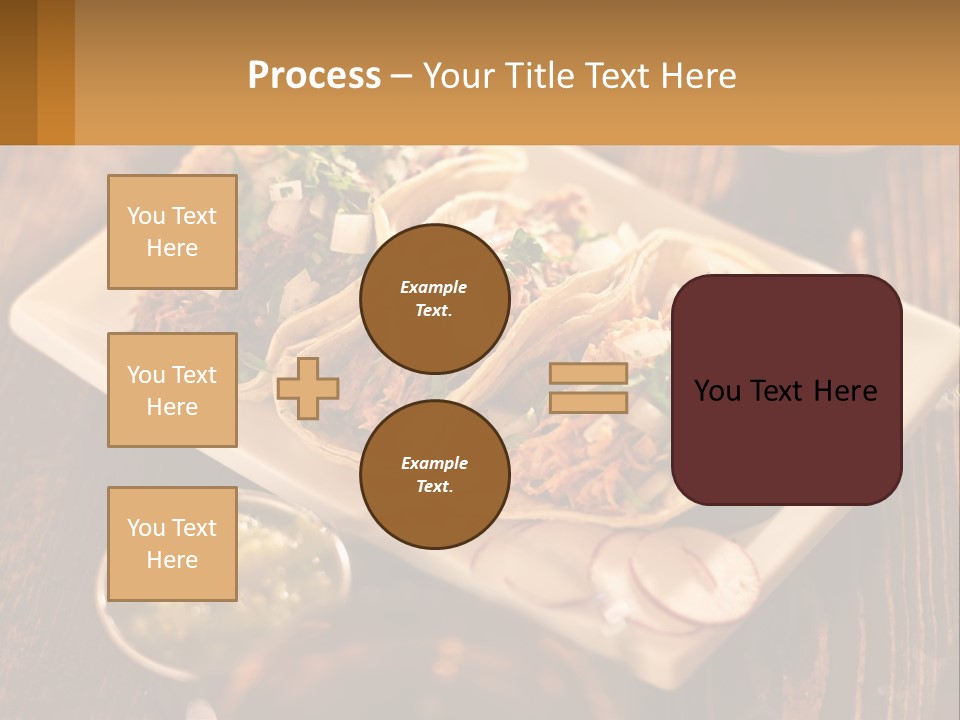 Three Tacos On A Plate With Sauces On The Side PowerPoint Template