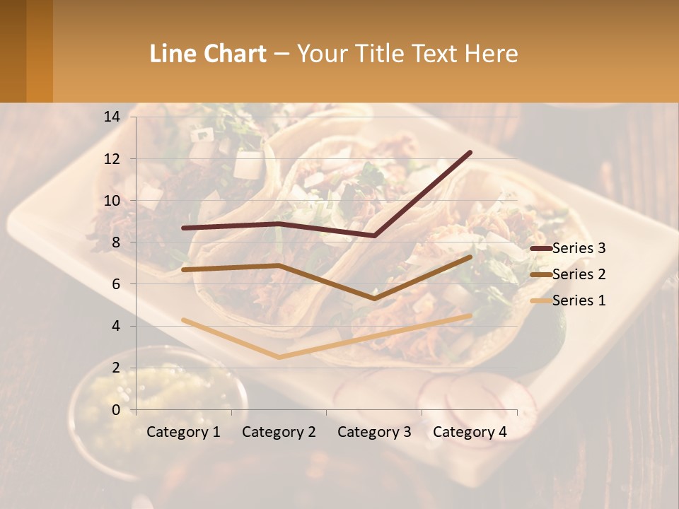 Three Tacos On A Plate With Sauces On The Side PowerPoint Template