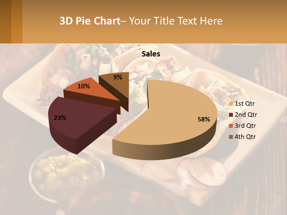 Three Tacos On A Plate With Sauces On The Side PowerPoint Template