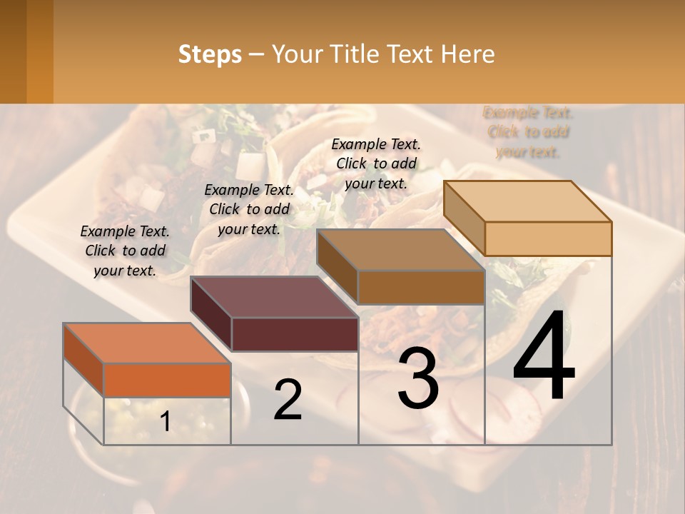 Three Tacos On A Plate With Sauces On The Side PowerPoint Template