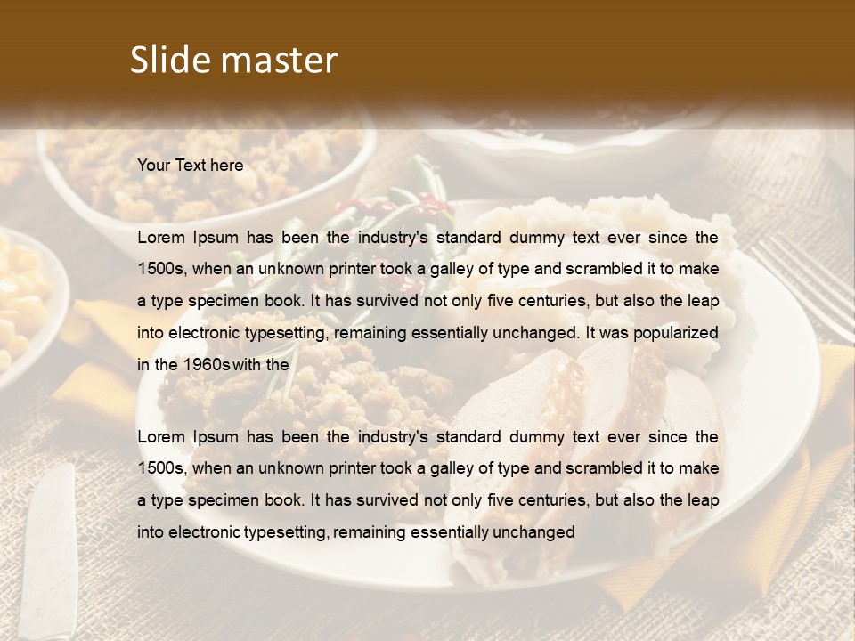 A Plate Of Food With Meat And Vegetables On It PowerPoint Template