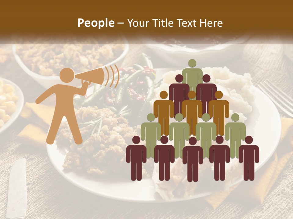 A Plate Of Food With Meat And Vegetables On It PowerPoint Template