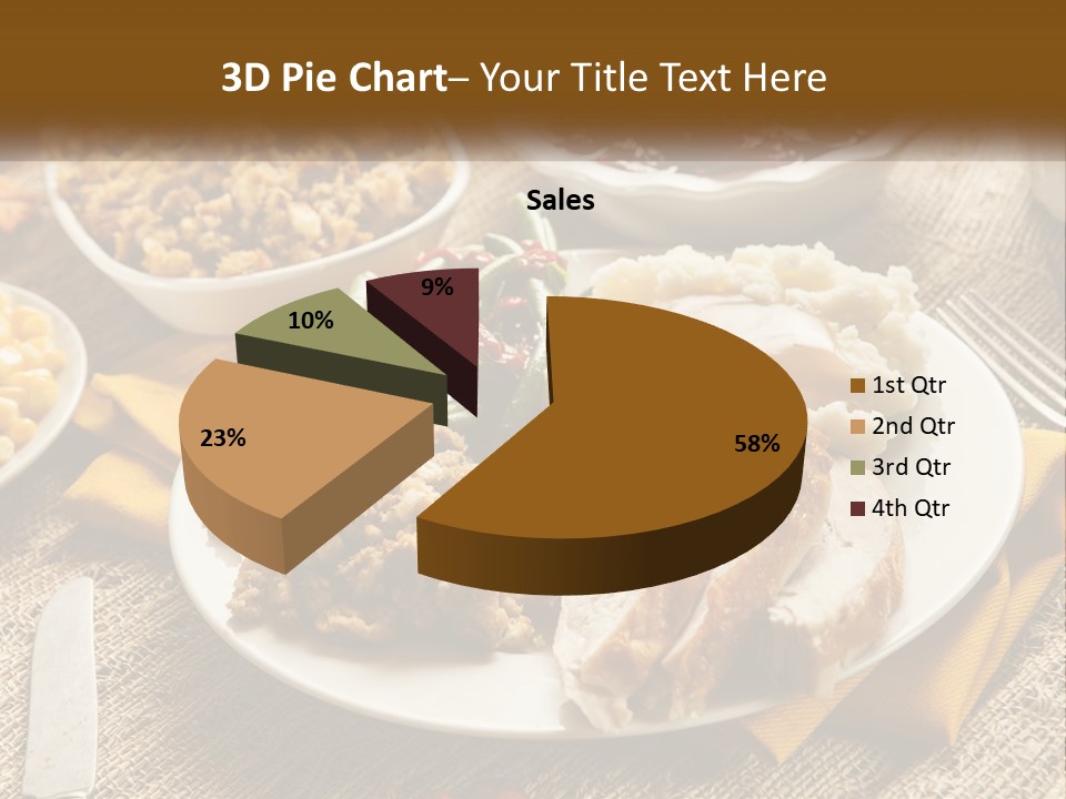 A Plate Of Food With Meat And Vegetables On It PowerPoint Template