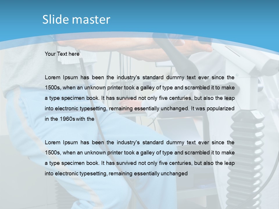 A Man And A Woman In A Gym On Exercise Bikes PowerPoint Template