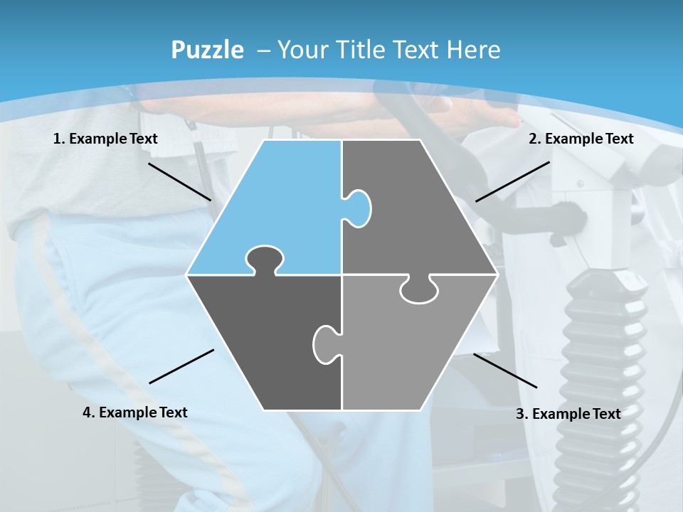 A Man And A Woman In A Gym On Exercise Bikes PowerPoint Template