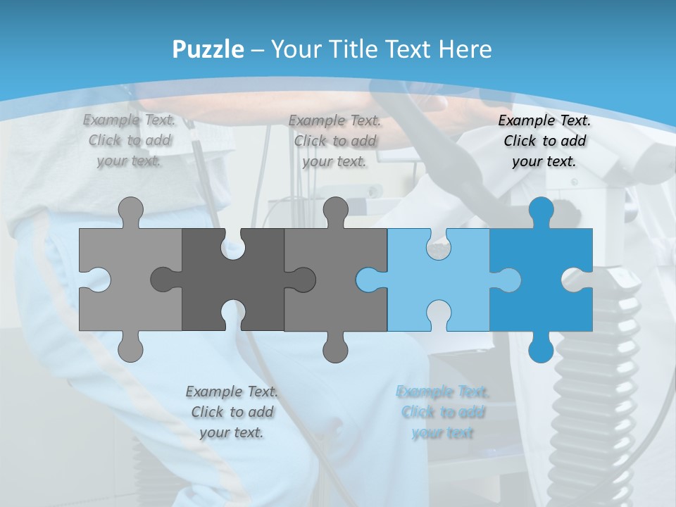 A Man And A Woman In A Gym On Exercise Bikes PowerPoint Template