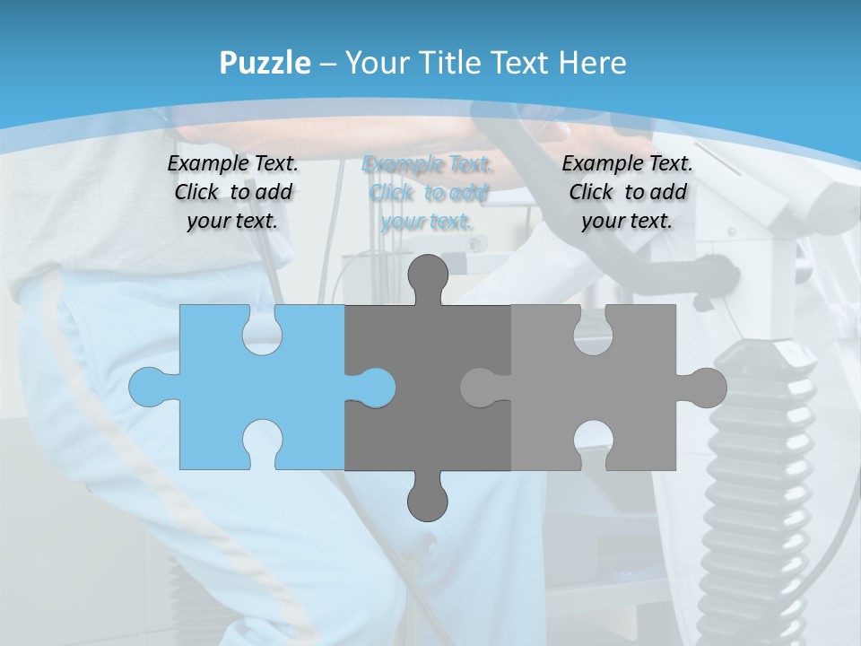 A Man And A Woman In A Gym On Exercise Bikes PowerPoint Template