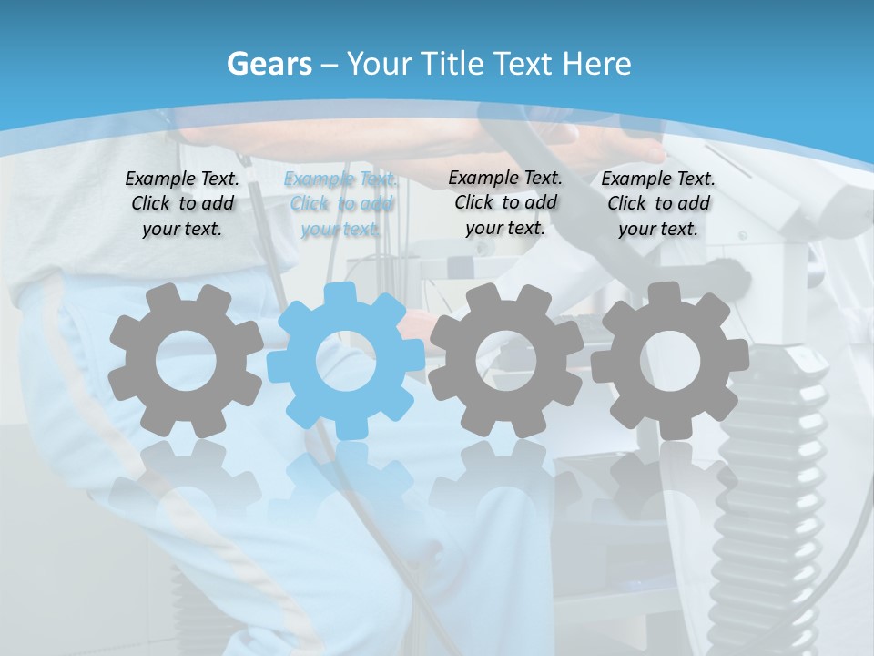 A Man And A Woman In A Gym On Exercise Bikes PowerPoint Template