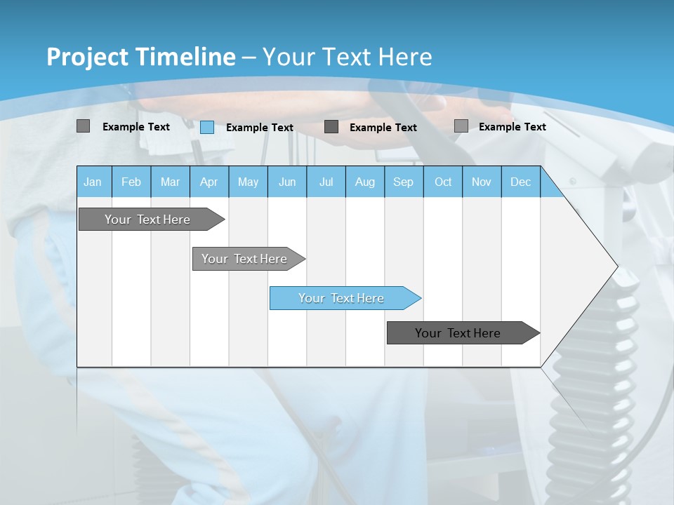 A Man And A Woman In A Gym On Exercise Bikes PowerPoint Template