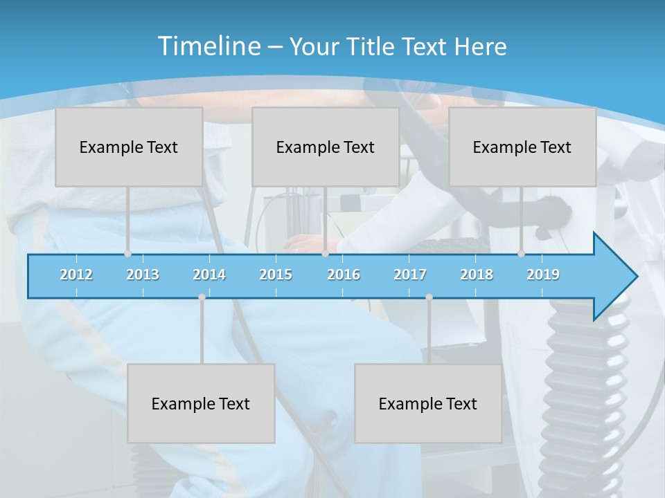A Man And A Woman In A Gym On Exercise Bikes PowerPoint Template