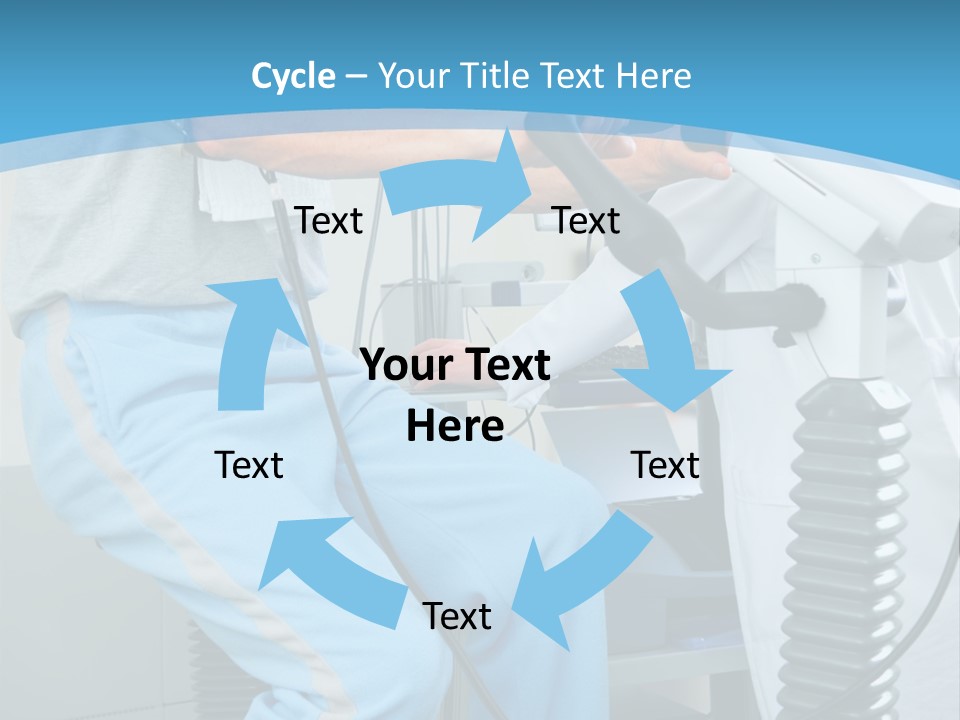 A Man And A Woman In A Gym On Exercise Bikes PowerPoint Template