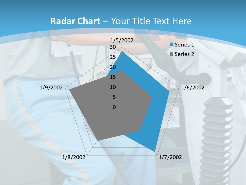 A Man And A Woman In A Gym On Exercise Bikes PowerPoint Template