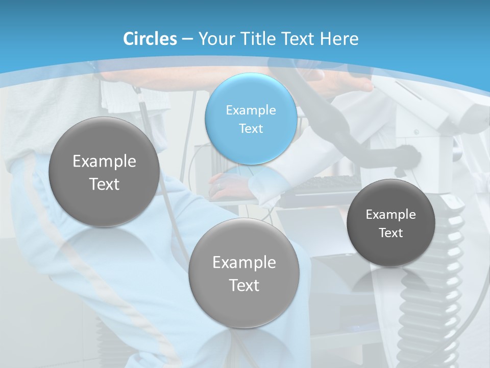 A Man And A Woman In A Gym On Exercise Bikes PowerPoint Template