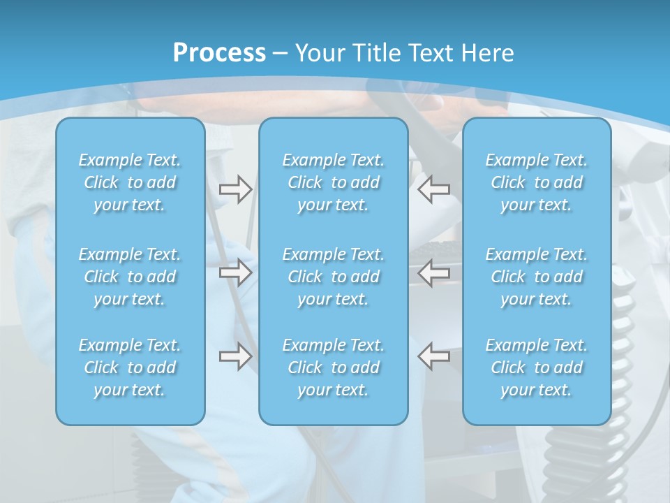 A Man And A Woman In A Gym On Exercise Bikes PowerPoint Template