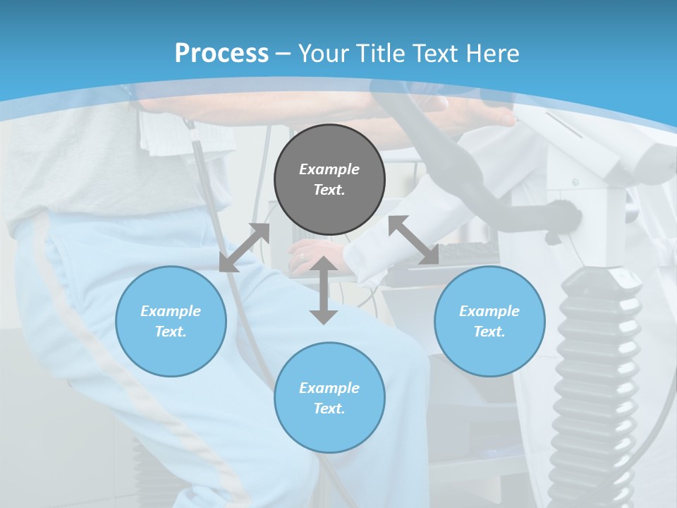 A Man And A Woman In A Gym On Exercise Bikes PowerPoint Template