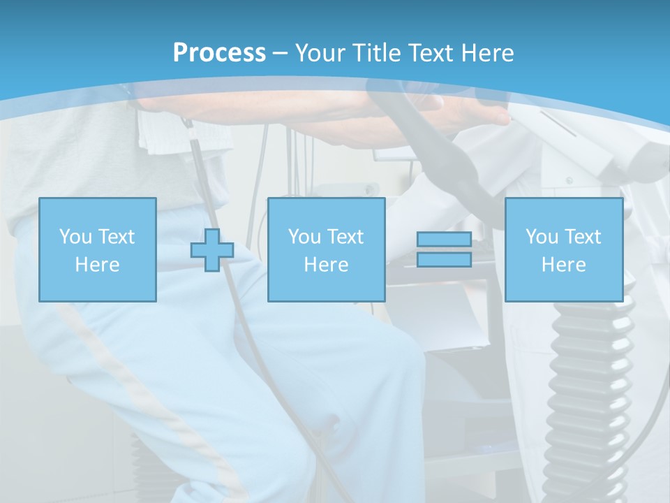 A Man And A Woman In A Gym On Exercise Bikes PowerPoint Template