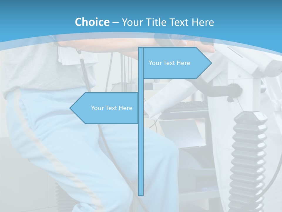 A Man And A Woman In A Gym On Exercise Bikes PowerPoint Template