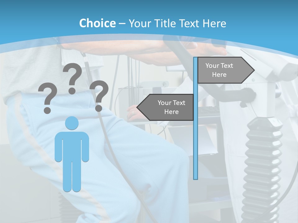 A Man And A Woman In A Gym On Exercise Bikes PowerPoint Template