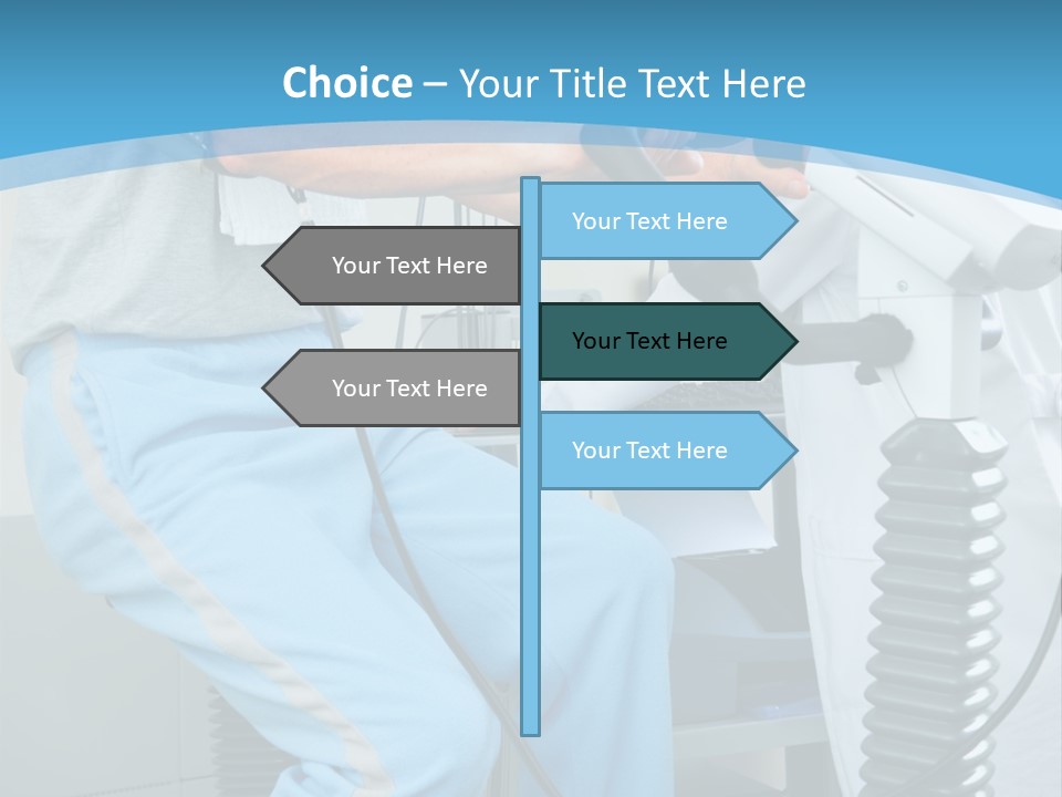 A Man And A Woman In A Gym On Exercise Bikes PowerPoint Template