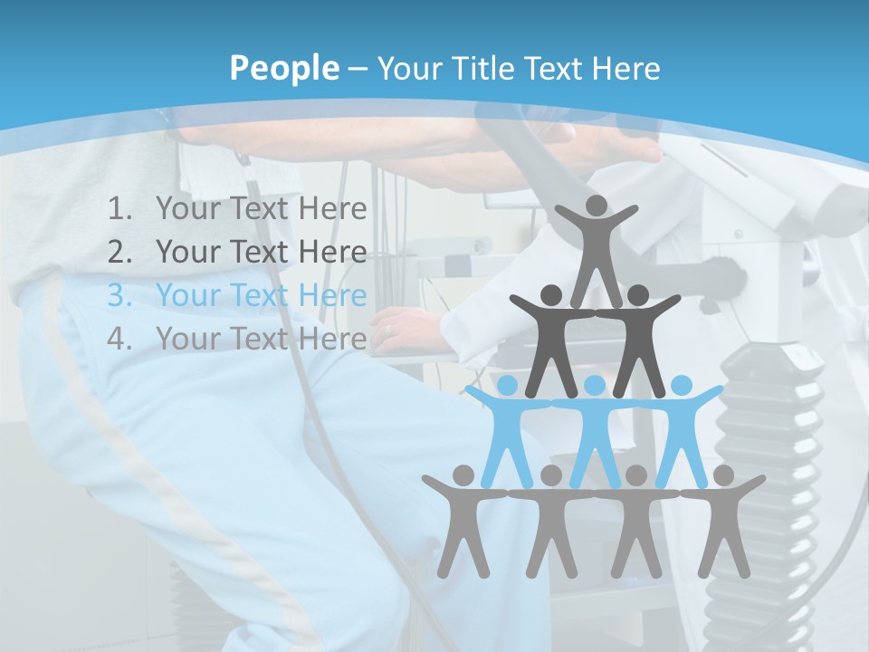 A Man And A Woman In A Gym On Exercise Bikes PowerPoint Template