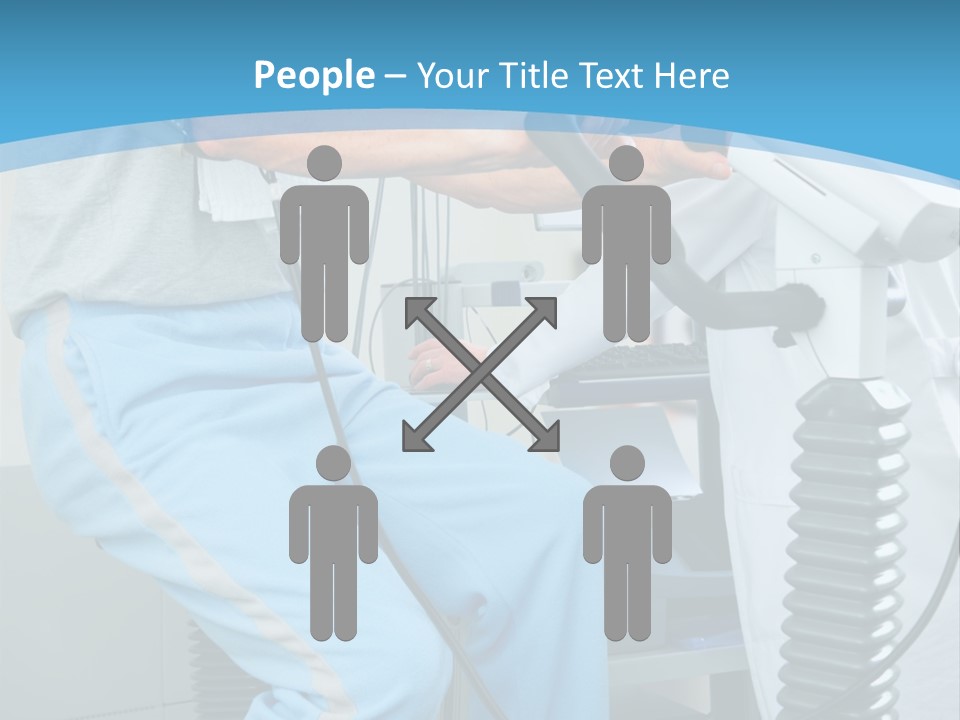 A Man And A Woman In A Gym On Exercise Bikes PowerPoint Template