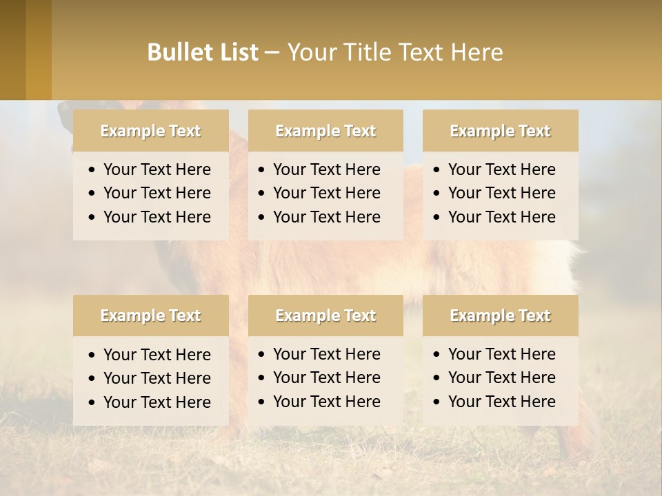 A Large Brown Dog Standing On Top Of A Grass Covered Field PowerPoint Template