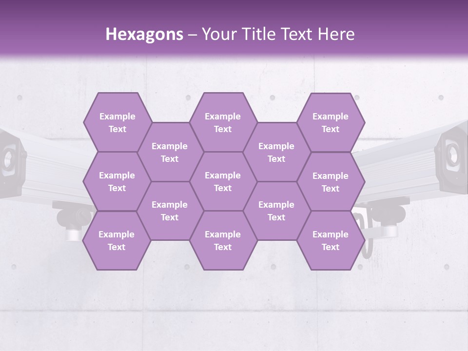 Three Security Cameras Mounted On A Wall PowerPoint Template