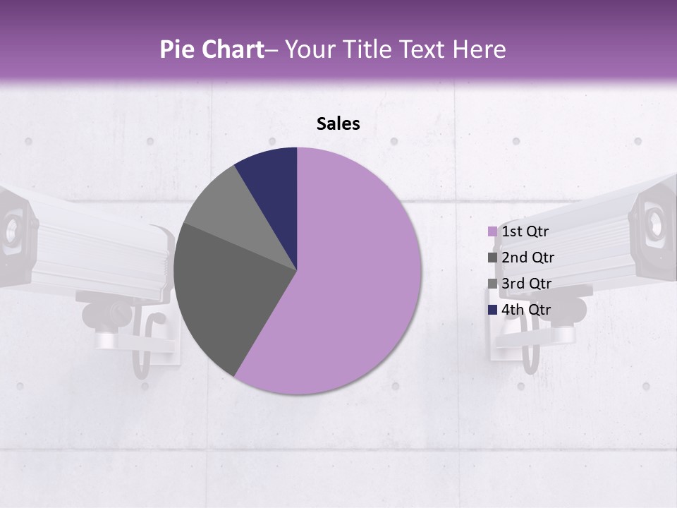 Three Security Cameras Mounted On A Wall PowerPoint Template