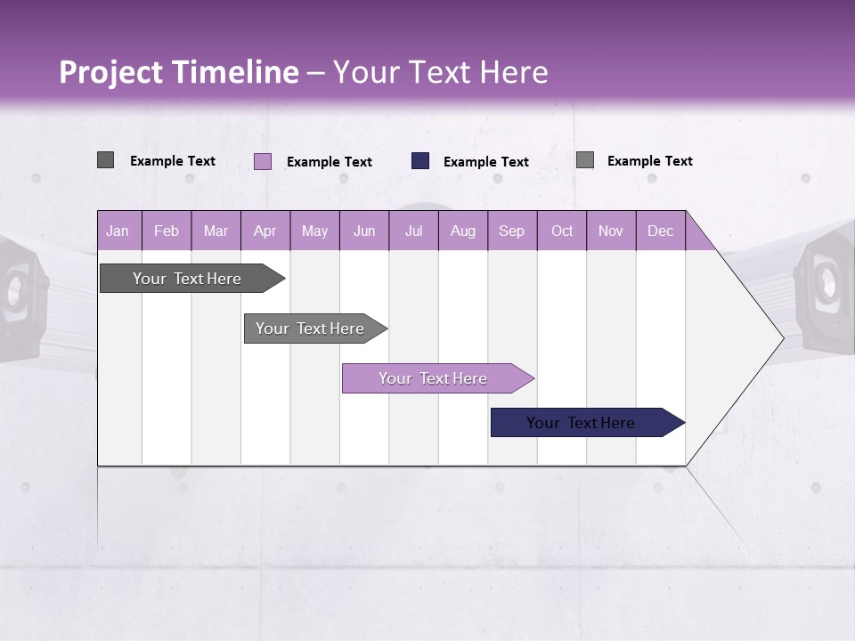 Three Security Cameras Mounted On A Wall PowerPoint Template